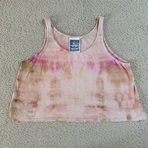 Jungmaven Cropped Tank - tie-dye pink